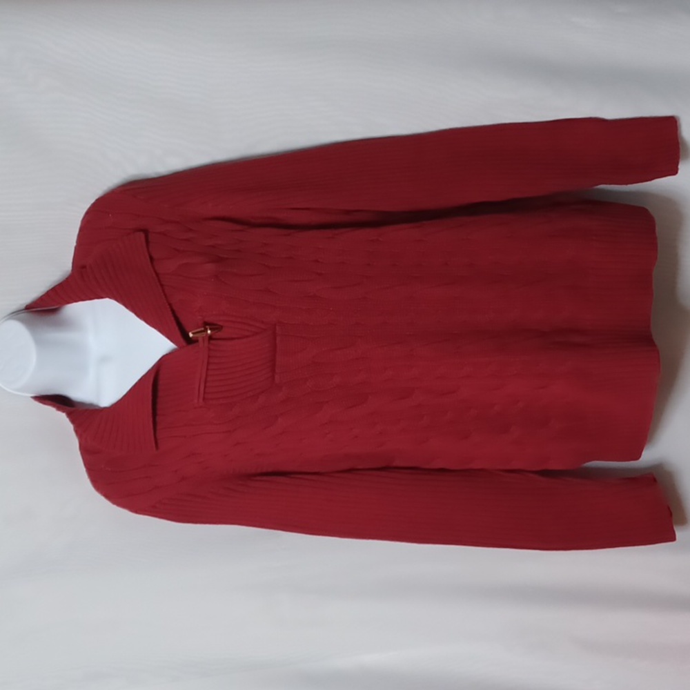 CHAPS Women's Red Cable Knit Sweater. Size 1X